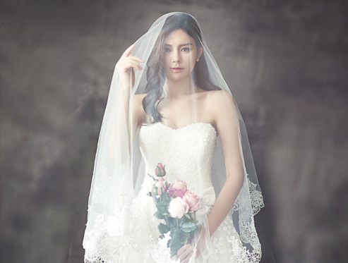 秋冬连身婚纱婚纱一字肩露背